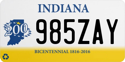 IN license plate 985ZAY