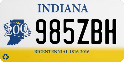 IN license plate 985ZBH