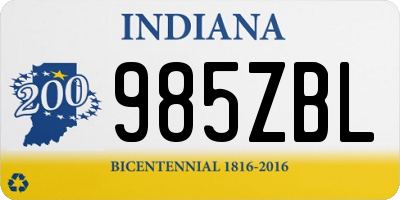 IN license plate 985ZBL