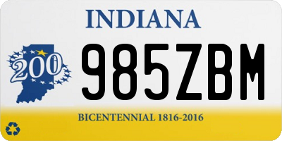 IN license plate 985ZBM