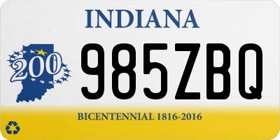 IN license plate 985ZBQ