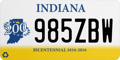 IN license plate 985ZBW