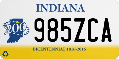 IN license plate 985ZCA