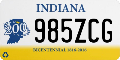 IN license plate 985ZCG