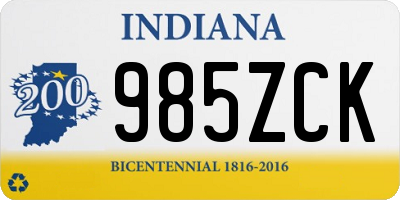 IN license plate 985ZCK