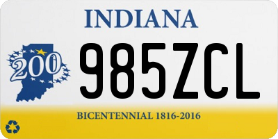 IN license plate 985ZCL