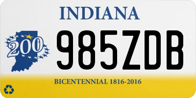 IN license plate 985ZDB