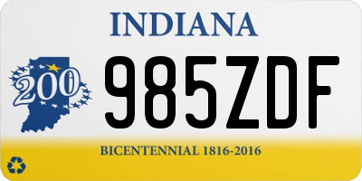 IN license plate 985ZDF