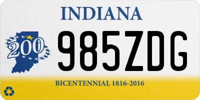 IN license plate 985ZDG