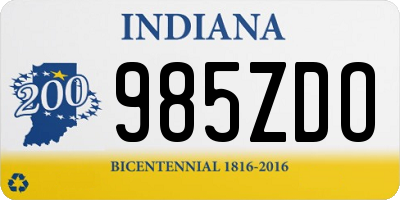 IN license plate 985ZDO