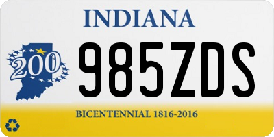 IN license plate 985ZDS