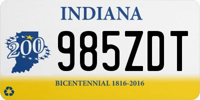 IN license plate 985ZDT