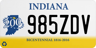 IN license plate 985ZDV