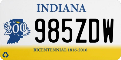 IN license plate 985ZDW