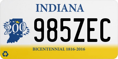 IN license plate 985ZEC