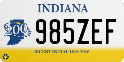 IN license plate 985ZEF