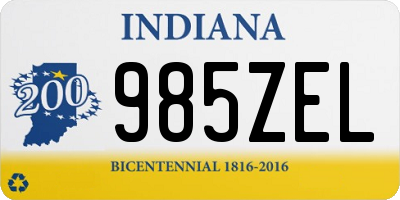 IN license plate 985ZEL