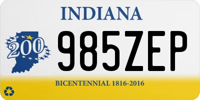 IN license plate 985ZEP
