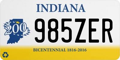 IN license plate 985ZER