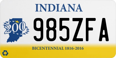 IN license plate 985ZFA