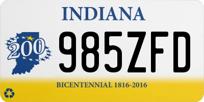 IN license plate 985ZFD