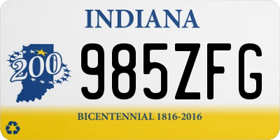 IN license plate 985ZFG