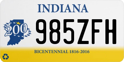 IN license plate 985ZFH