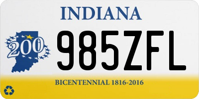 IN license plate 985ZFL