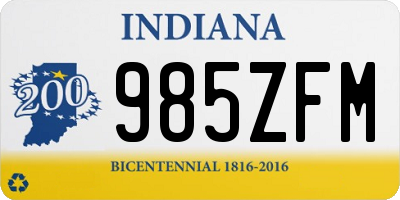 IN license plate 985ZFM