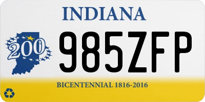 IN license plate 985ZFP