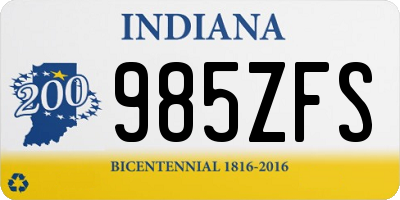 IN license plate 985ZFS