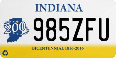 IN license plate 985ZFU