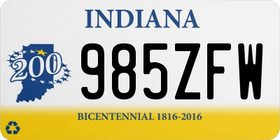 IN license plate 985ZFW