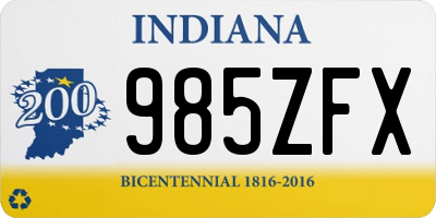 IN license plate 985ZFX