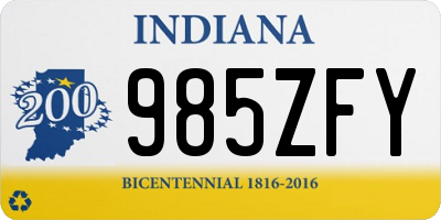 IN license plate 985ZFY