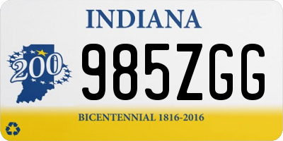 IN license plate 985ZGG