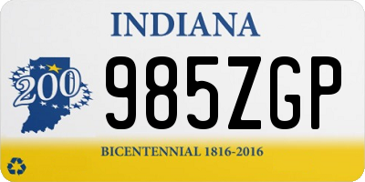 IN license plate 985ZGP