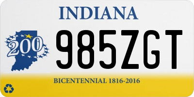 IN license plate 985ZGT