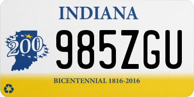 IN license plate 985ZGU