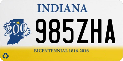 IN license plate 985ZHA