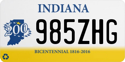 IN license plate 985ZHG