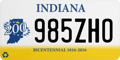 IN license plate 985ZHO