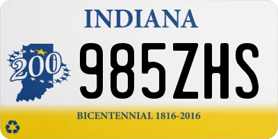 IN license plate 985ZHS