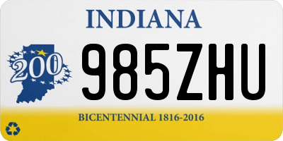 IN license plate 985ZHU