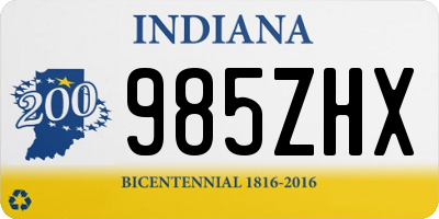 IN license plate 985ZHX