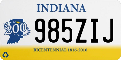 IN license plate 985ZIJ