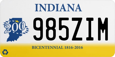 IN license plate 985ZIM