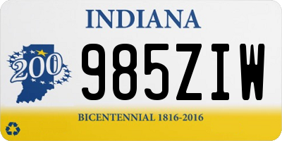 IN license plate 985ZIW