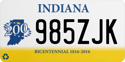 IN license plate 985ZJK