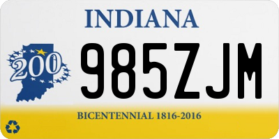 IN license plate 985ZJM